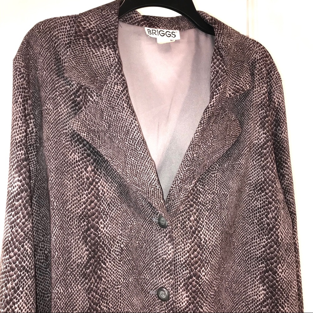 Vintage Snake Print Blazer, Made in USA, Size 1X - Picture 3 of 10